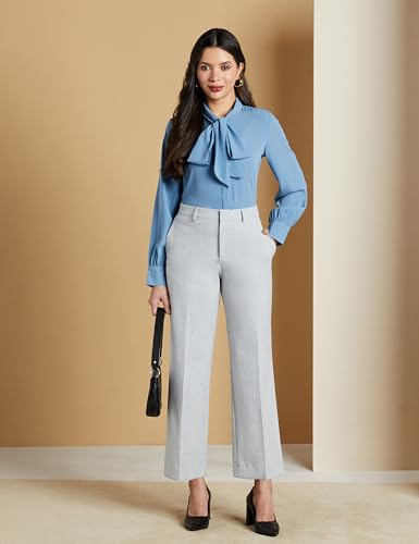 Image of Symbol Premium Women's Wide Leg 4-Way Stretch Formal Trousers | Flexi-Waist | Waistband Gripper | Desk-to-Dinner (Available in Plus Sizes)