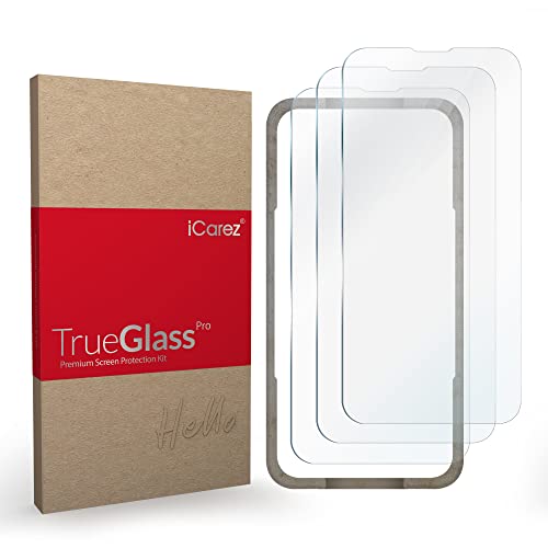 Icarez Tempered Glass Screen Protector For Iphone 14 Plus Iphone 13 Pro Max 6.7 Inches 2021 [3-Pack] Tray Installation Case Friendly Easy Apply #TOP8