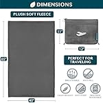 PAVILIA Travel Blanket Pillow, Airplane Blanket Set in Soft Bag with Pockets, Plane Blanket Compact Packable, Flight Essentials Car Pillow, Travelers Accessories Gifts, Luggage Strap, Gray - Image 3