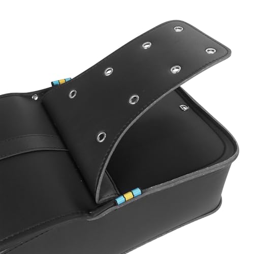2 piezas de alforjas para motocicleta, bolsas de cuero sintético PU, alforjas laterales universales de fácil instalación para motos cruiser y biker miniatura 3