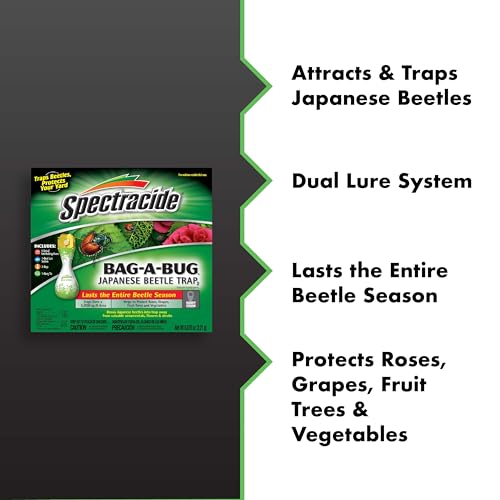 Spectracide Bag-A-Bug Japanese Beetle Trap, Dual Lure System