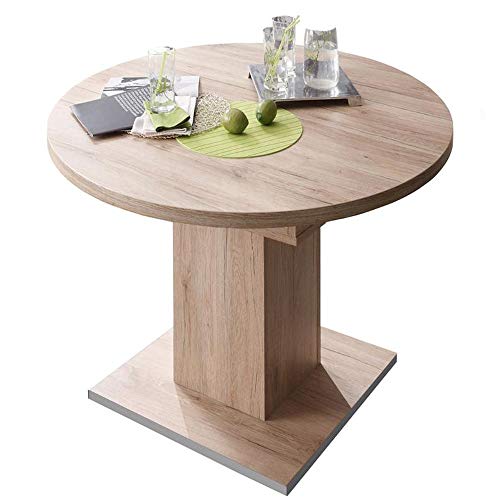 Mäusbacher Esszimmertisch rund | Mit Ausziehfunktion | In Sanremo Eiche | 104 x 76 x 104 cm - 4044393222386 Mäusbacher Esszimmertisch rund | Mit Ausziehfunktion | In Sanremo Eiche | 104 x 76 x 104 cm