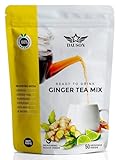 Ginger Turmeric Mix – 50 Servings - Refreshing Blend of Decaf Green Tea, Lemon, Licorice, Decaf Green Tea, Vitamin C – Caffeine-Free, Vegan, Gut-Friendly Detox Tea - Herbal Powder