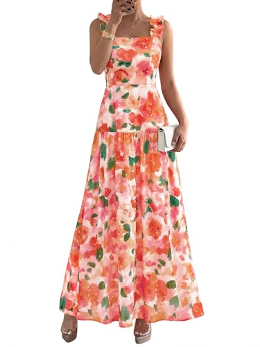 BTFBM Dresses for Women Summer 2026 Formal Sleeveless Smocked Floral Long Wedding Guest Dress Party...
