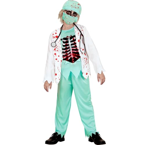 W WIDMANN MILANO Party Fashion - Déguisement de médecin zombie pour enfant, tenue de chirurgien ensanglantée, chirurgien d'horreur