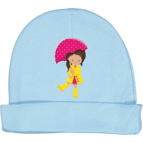 inktastic Latina Girl, Cute, Girl in Raincoat, Umbrella Baby Beanie Hat