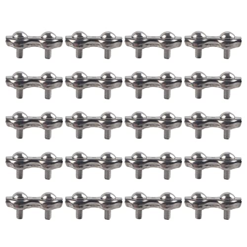 ワイヤーロープクリップステンレススチールケーブルクランプシンプルなグリップキャリパーデュプレックスロッキングデバイス (20pcs m2)