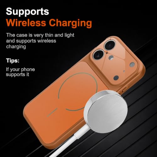 Image of SHINESTAR iPhone 16 Case - Premium Shockproof Protective Cover, Wireless Charging Compatible, Slim & Durable Luxury Back Cover with Camera Protection (Orange)