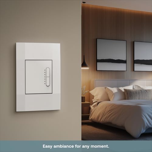 Image of Remote Smart Dimmer by Deako, 3-Way, 4-Way, Multi-Way, Rocker-Style Dimming, 2.4 GHz Wi-Fi, Remote App, Voice Control w /Alexa, Google Home, Neutral Wire and Master Smart Dimmer Required, White