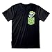 Rick & Morty Piccolo Rick Faux Pocket T-Shirt da Uomo Nero 2XL | S-XXL, Netflix Girocollo Graphic Tee, Idea Regalo di Compleanno per i Ragazzi, per casa o in Palestra