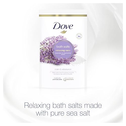 Dove Relaxing Care Lavender & Chamomile Bath Salts with skin-natural moisturisers to relax your mind & body, leaving your skin smooth & soft 900 g - Image 5