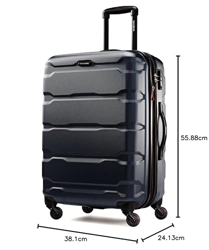 Image of Samsonite Omni Pc Hardside Expandable Luggage with Spinner Wheels, Navy, Carry-On 20-Inch, 2-piece Set