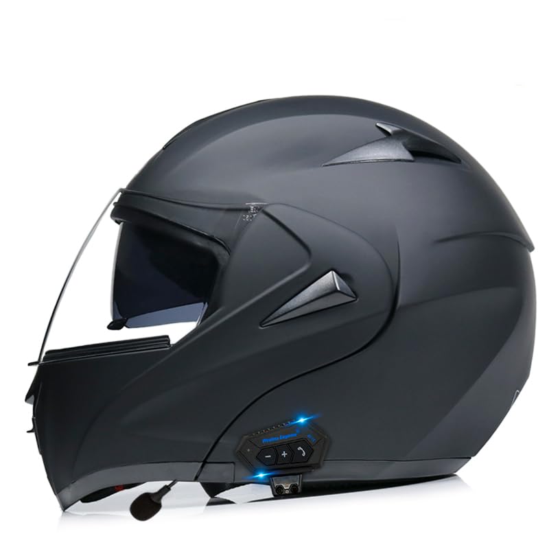 Horudot Bluetooth Motorcycle Helmets Modular Dual Visor Flip-up Full Face DOT Approved Motorbike Motor Street Bike Racing Helmet