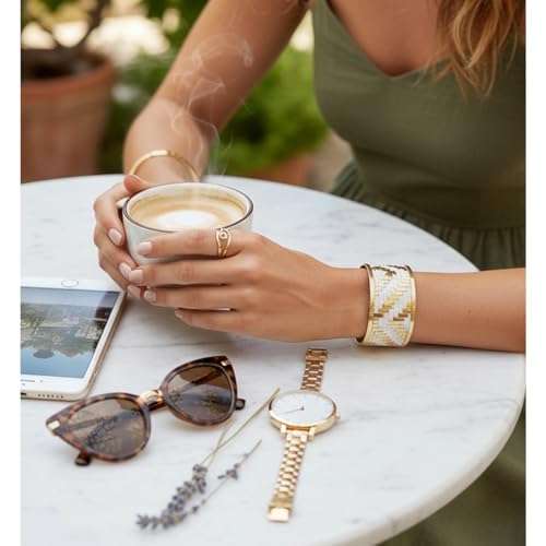 Image of Touchstone Indian Bollywood Desire Brass Base Exotic Workmanship Free Size Cuff Bracelet in Antique Gold Or White Or Copper Tone for Women.