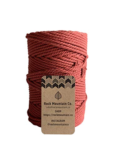 4mm 3 Strand Twisted Macrame Rope - Chili Red