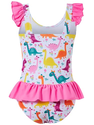 Image of Vieille Toddler Little Girls One Piece Swimsuits Ruffles Bathing Suits Mermaid Dinosaur Swimwear 2-7T