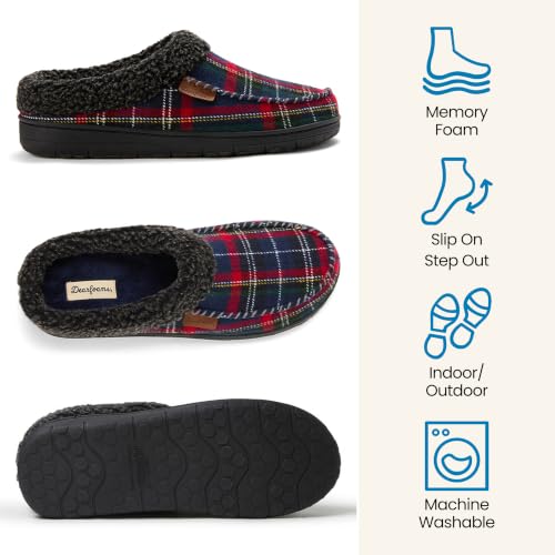 Image of Dearfoams Men's Brendan Indoor /Outdoor Breathable Memory Foam Clog House Shoe with Wide Widths Slipper