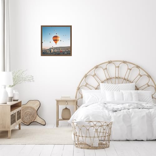 Image of JCJMY 10x10 Picture Frame Brown for Wall Hanging, Wall Mounting Horizontally or Vertically, 10 x 10 Square Wall Gallery Poster Photo Frame with Shatter Resistant Plexiglass, Brown
