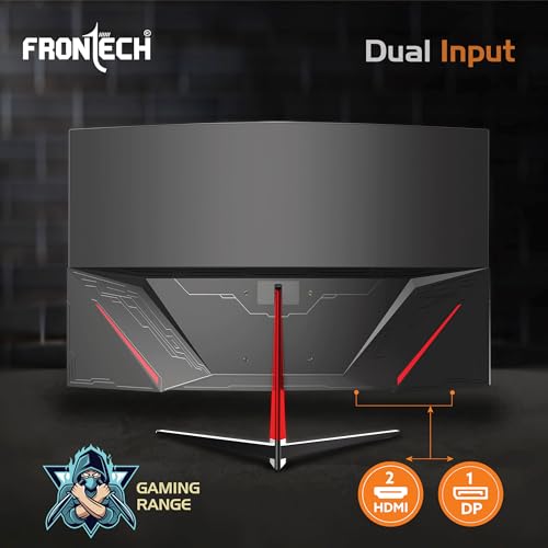 Image of FRONTECH Gaming 32 Inch Curved LED Monitor| Refresh Rate 200Hz, VA Panel, 1800R Curve | Full HD 1080p, Bezel Less Design | HDMI & DP Ports (MON-0076)
