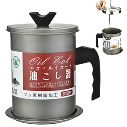 Recipiente para grasa de tocino de 1,7 litros con colador para aceite de cocina 3
