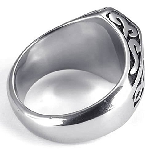 Bague Thors hammer biker anneau homme acier noir cadeau idéal anniversaire