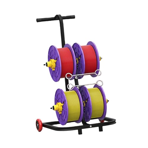 Dispensador De Carretes De Alambre De Alta Resistencia,soporte De Carrete De Cable Móvil, Estante For Desenrollar Cables Con Ruedas Giratorias De 360°(4 reel)