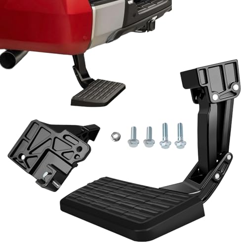 Merautop SJ Rear Bed Step Tailgate Bedstep Compatible with Toyota Tundra 2022 2023 2024 2025 Retractable Bumper Folding Truck Step Replaces PTS30-34000 PTS3034000