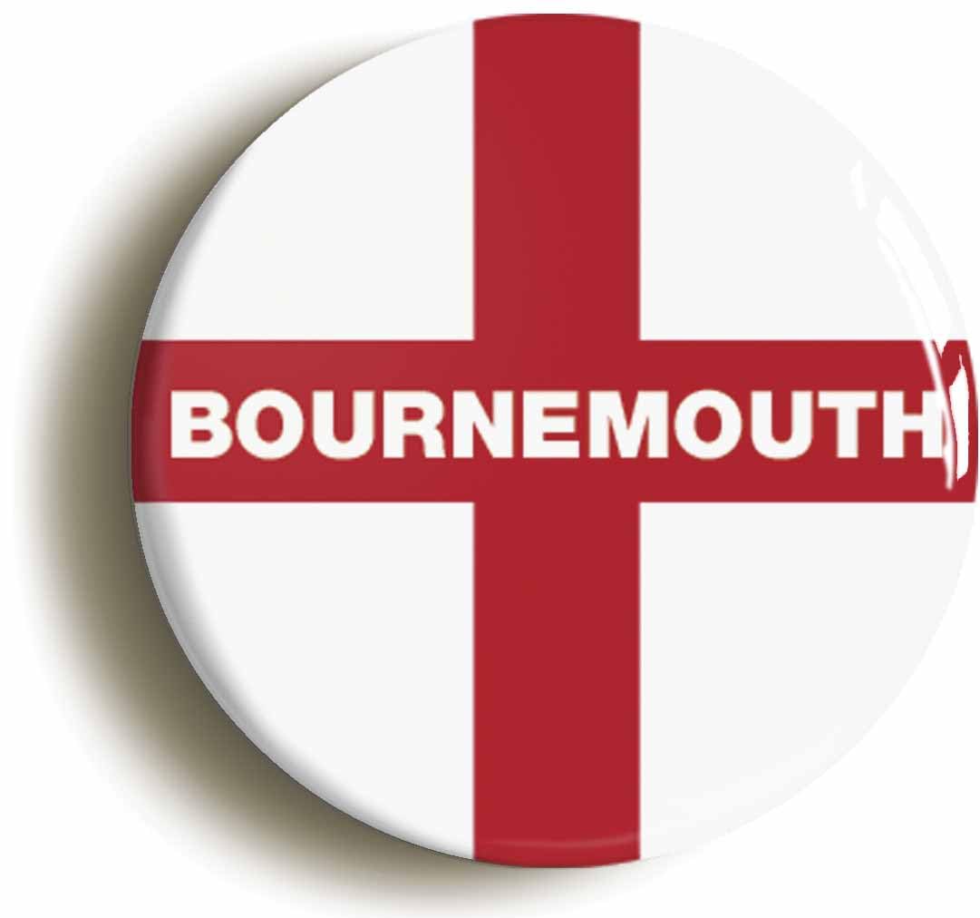 Bournemouth England Flag Fridge Magnet (Circular 2inch / 50mm Diameter)