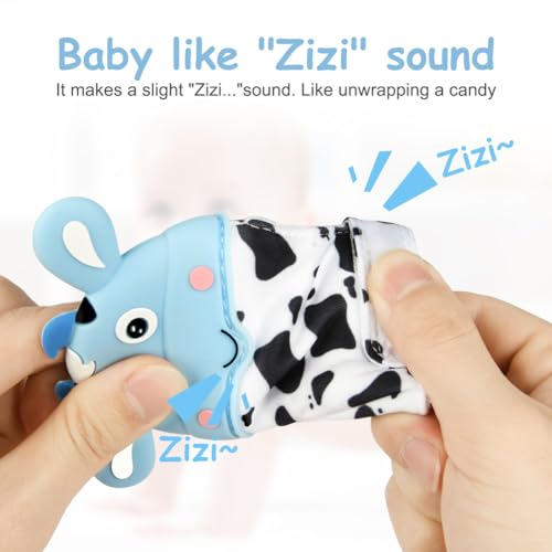 Image of 2Pack Silicone Teething Mitt, Cow Baby Teething Toy for 0-6 6-12 Months, Food Grade Silicone Infant Teething Mitten, BPA-Free Baby Chew Toys for Pain Relief, Sucking Needs