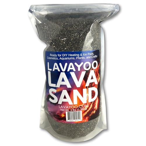 Real Lava Sand - Screened, Washed, Dried and Sanitized - Great for Heating Pads, Cooling Pads, Crafts, and Aquariums (3 lb Bag)