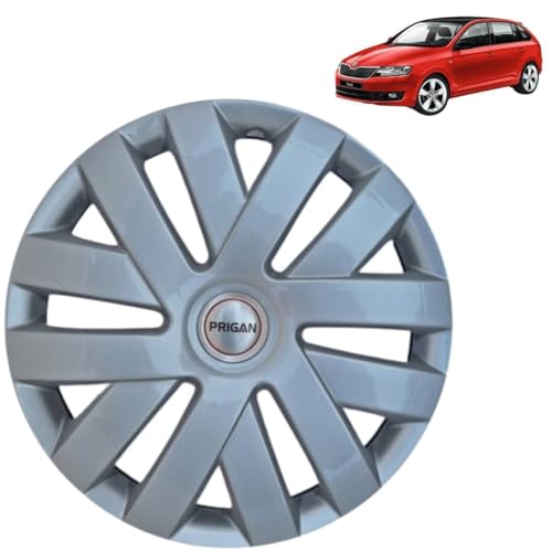 Image of Prigan Wheel Cover for Rapid 15 Inch Silver Wheel Cap (Available in 15 Inch) (Set of 4 Pcs) (Press Fitting) Model- Polo Silver-15