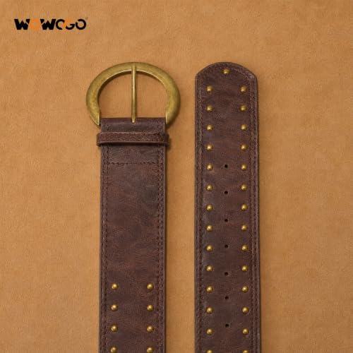 WOWOGO Wide Chunky Leather Belt Women