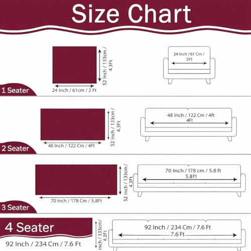 Image of Gifts Island 3 Seater Cotton Sofa Cover Mat | Anti Slip Sofa Cover Throw | All Over Furniture Protector with Elastic Straps | Washable Couch Cover for Living Room (Pink, 3 Seater)