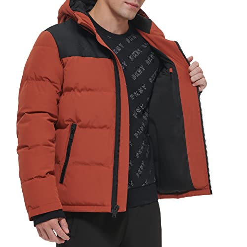Image of DKNY Men's Mixed Media Quilted Puffer Jacket