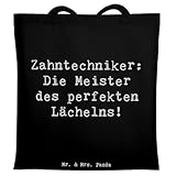Mr. & Mrs. Panda Tote Bag Spruch Zahntechniker Lächeln - Geschenk, Geschenke für, Schultasche, Zahnmedizinisches Labor, Beruf, kreative, Berufe, Beutel, Dentaltechnik, Shopping Tasche, Zahnärzte