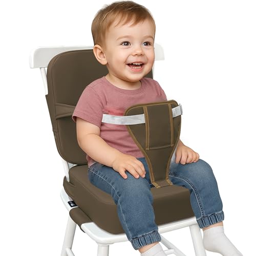 Image of Toddler Booster Seat for Dining Table with Backrest, Waterproof PU Cushion