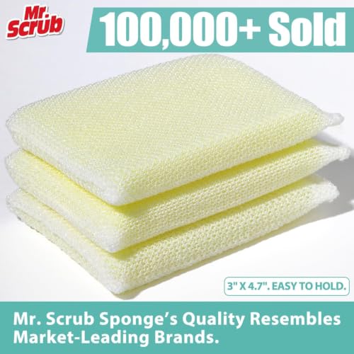 Image of Sponges Kitchen Scrub Dish Sponge Scouring Pad, 6 Pack Cleaning Brush Dishwasher Soap Supplies, Dishwashing Dinnerware Towels Sink Pan Pot Cloth Rags Holder Bathroom Bathtub (Multi Color)