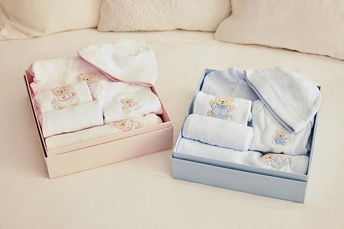 Little Me Baby Layette Gift Set - Footie and Cap, Onesie, 3-Piece Bib And Burp Set, Swaddling Blanket, Baby Shower Gifts2