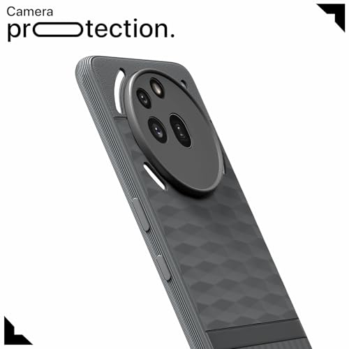 Image of Pikkme Back Cover for Nothing Phone 3a Pro 5G Soft Grip 3D Hexa Cube Texture Silicone Bumper Case (Grey)