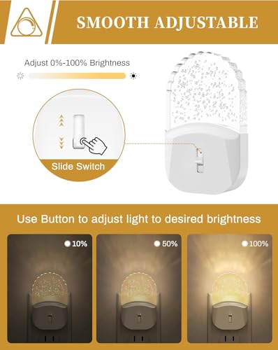 Image of DORESshop LED Night Light, Baby Night Lights[4 Pack], Plug in NightLight with Auto Dusk to Dawn Sensor, Adjustable Brightness NightLights for Kids, Bathroom, Bedroom, Nursery Room, Soft White 3000k
