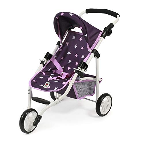 Bayer Chic 2000 - Puppenbuggy Lola, Jogging-Buggy, Puppenjogger, Puppenwagen, Stars lila, 70 x 33 x 62 cm Bayer Chic 2000 - Puppenbuggy Lola, Jogging-Buggy, Puppenjogger, Puppenwagen, Stars lila, 70 x 33 x 62 cm