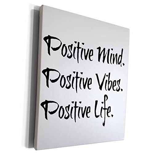 3dRose Museum Grade Canvas Wrap - positive mind positive vibes po...