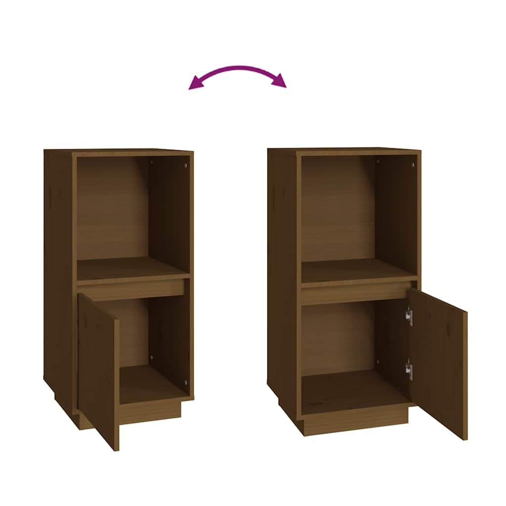 Credenza marrone miele, 38 x 35 x 80 cm, in legno massello di pino