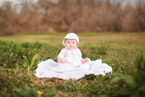 Feltman Brothers Infant Baby Boys White Embroidered Christening Gown Bonnet Set4
