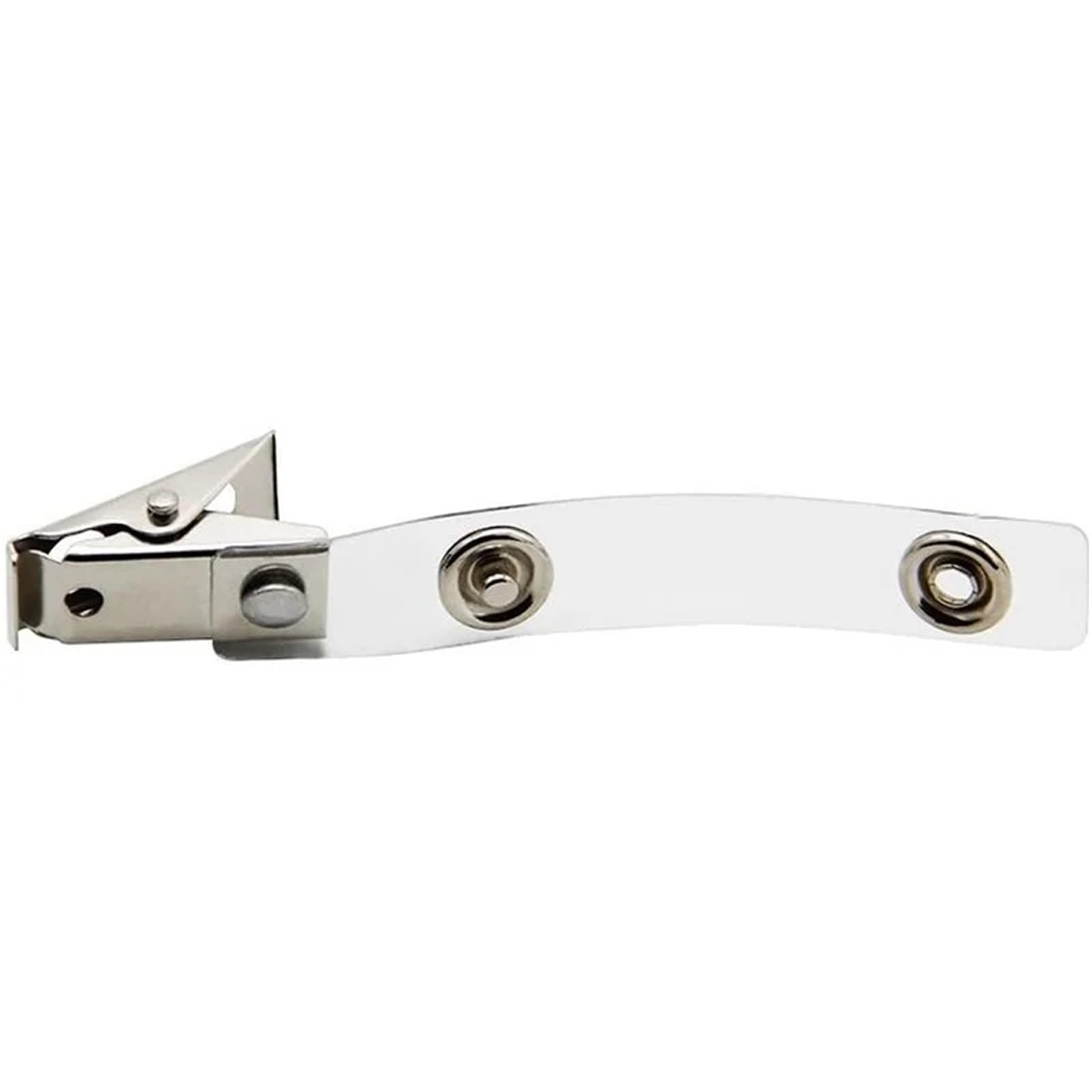 Clip per badge in metallo a doppio foro con cinturino in PVC trasparente, 200 pezzi, porta badge, clip trasparente per badge identificativo, clip per badge con doppio foro per assistente personale
