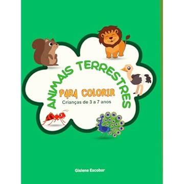 Capa do livro ANIMAIS TERRESTRES PARA COLORIR (Portuguese Edition)