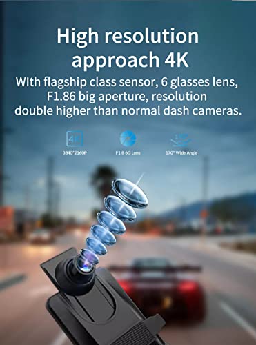 Image of DEVIANT 10-inch Touch IPS Screen Car DVR with 4K Ultra HD Resolution, Dual Camera Recording, Real-time Reverse Parking View, Loop Recording, G-Sensor, Motion Detection and Parking Monitor