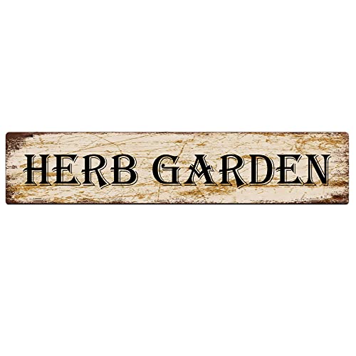 Herb Garden Sign Vintage Sign Retro Metal Plaque Bar Pub Poster Wall Art Decor Tin Sign 4x16 Inch