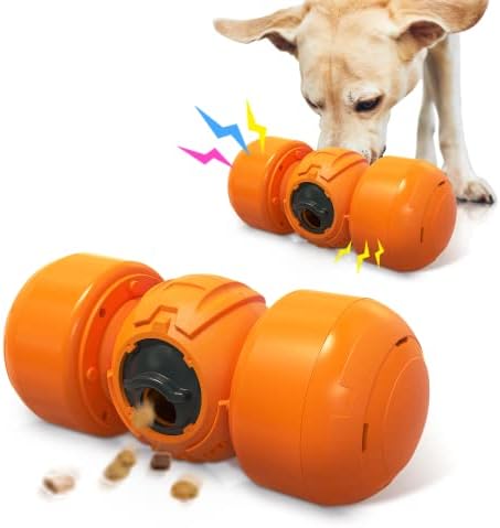 LIBBEPET Treat Dispensing Dog Toys, Indestructible Dog Puzzle Toys for Boredom and Stimulating, Interactive Squeaky Toys for Medium Large Dogs, Slow Feeder to Improve Pets Digestion and Intelligence