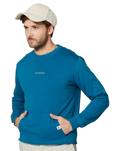 Image of Amazon Brand - Symbol Men Cotton Rich Light Weight Crew Neck Sweatshirt (Regular Fit) (Available in Plus Sizes)